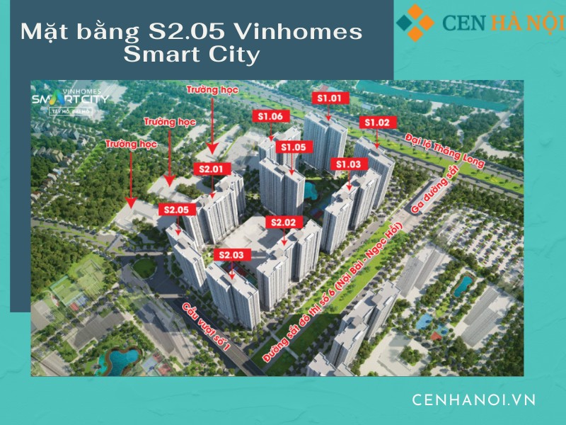 Mặt bằng S2.05 Vinhomes Smart City hội tụ đủ yếu tố tinh hoa đô thị cao cấp