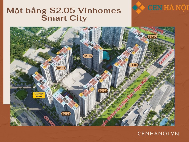 Mặt bằng S2.05 Vinhomes Smart City quy hoạch bài bản hạ tầng kết nối